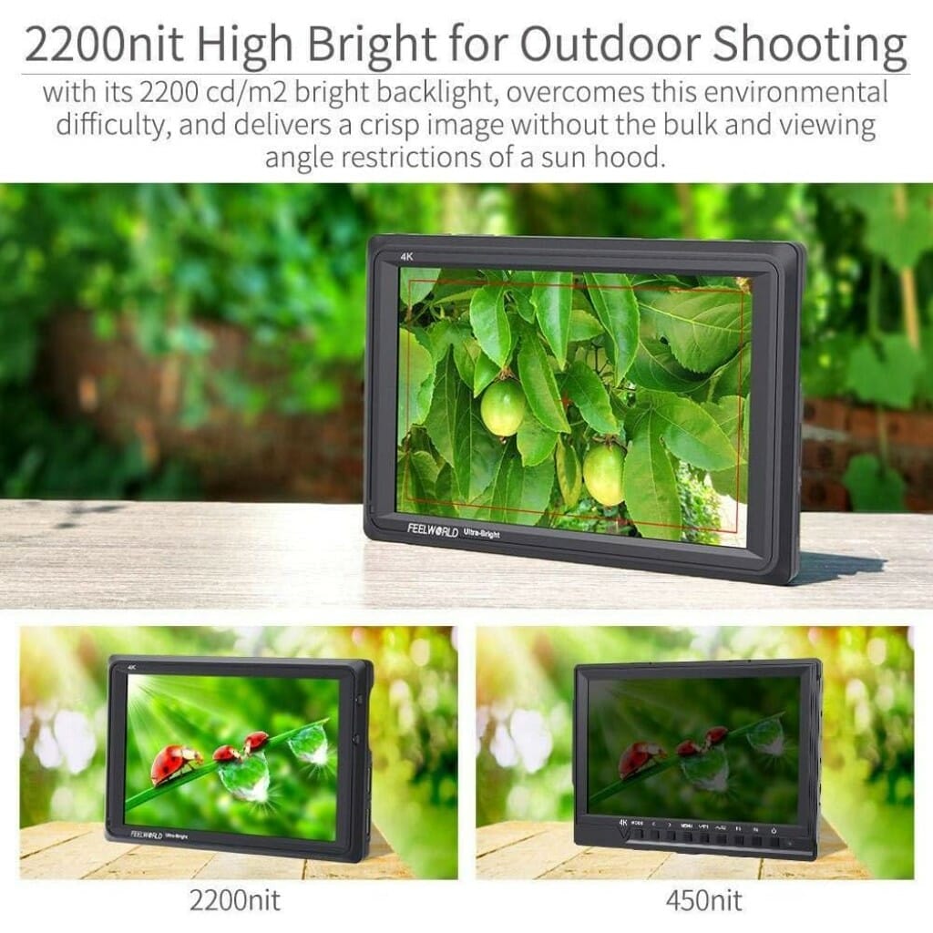 FEELWORLD FW279 7 Inch 2200nit Ultra Bright DSLR Camera Field Monitor - Image 5