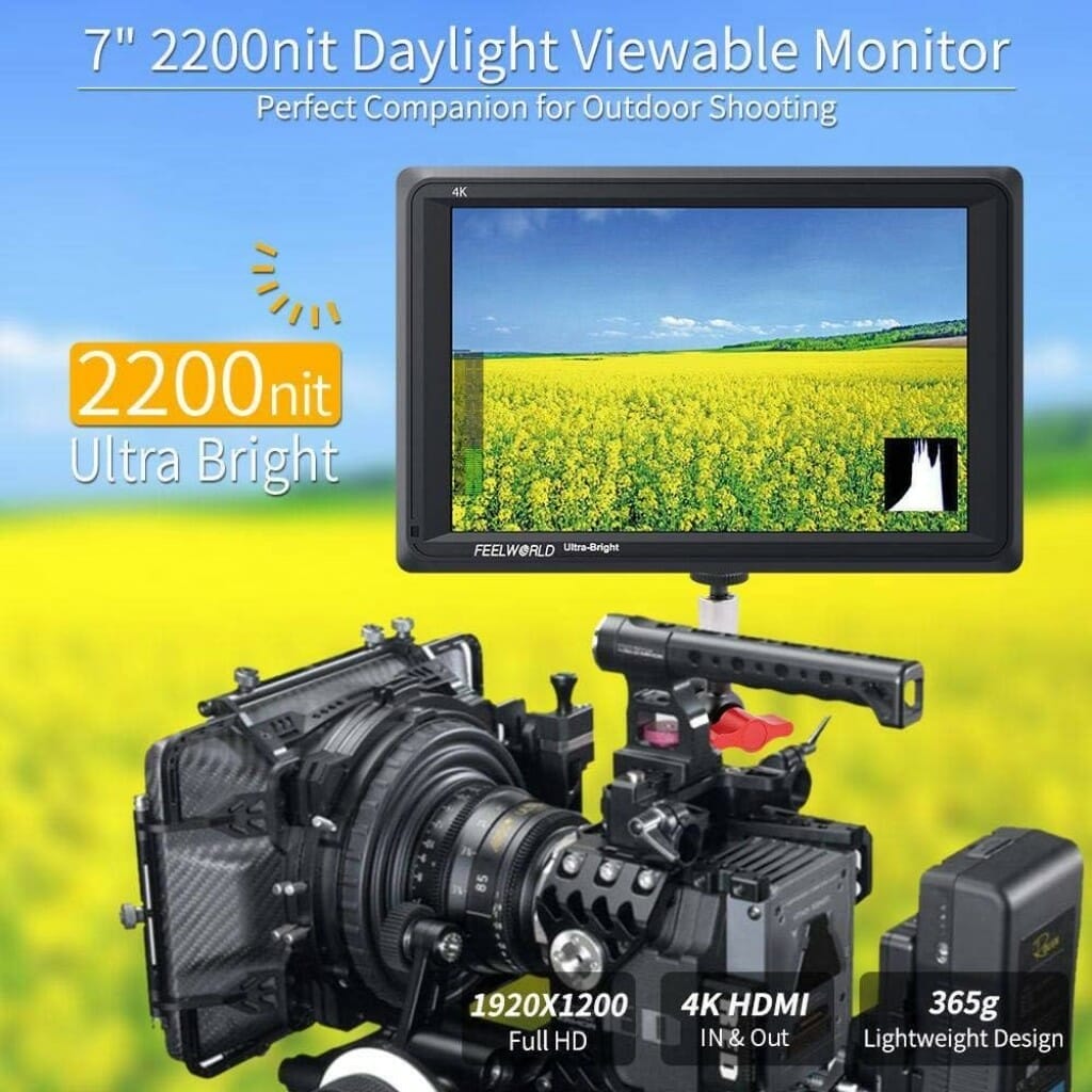 FEELWORLD FW279 7 Inch 2200nit Ultra Bright DSLR Camera Field Monitor - Image 4