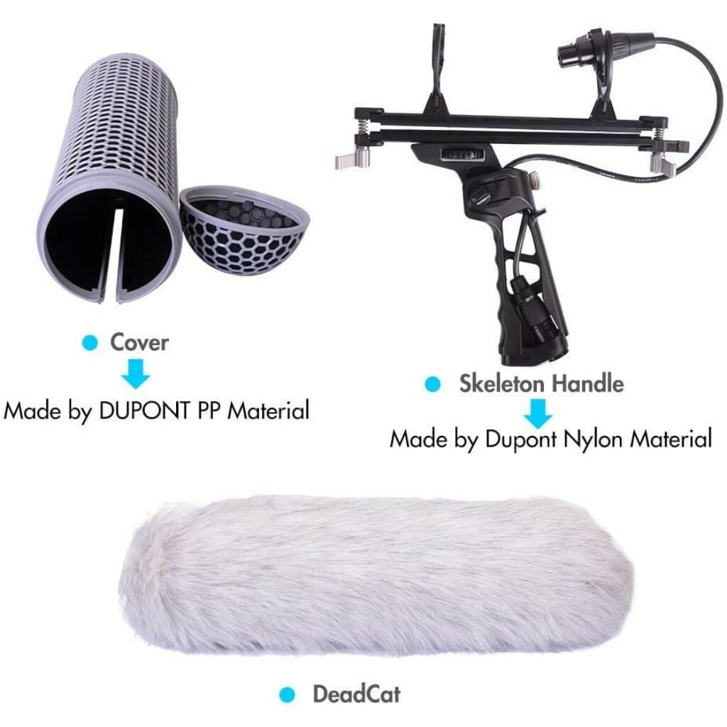 Micolive Microphone Windshield Blimp Windscreen Style Protect Cage and Shock Mount Suspension System - Image 9