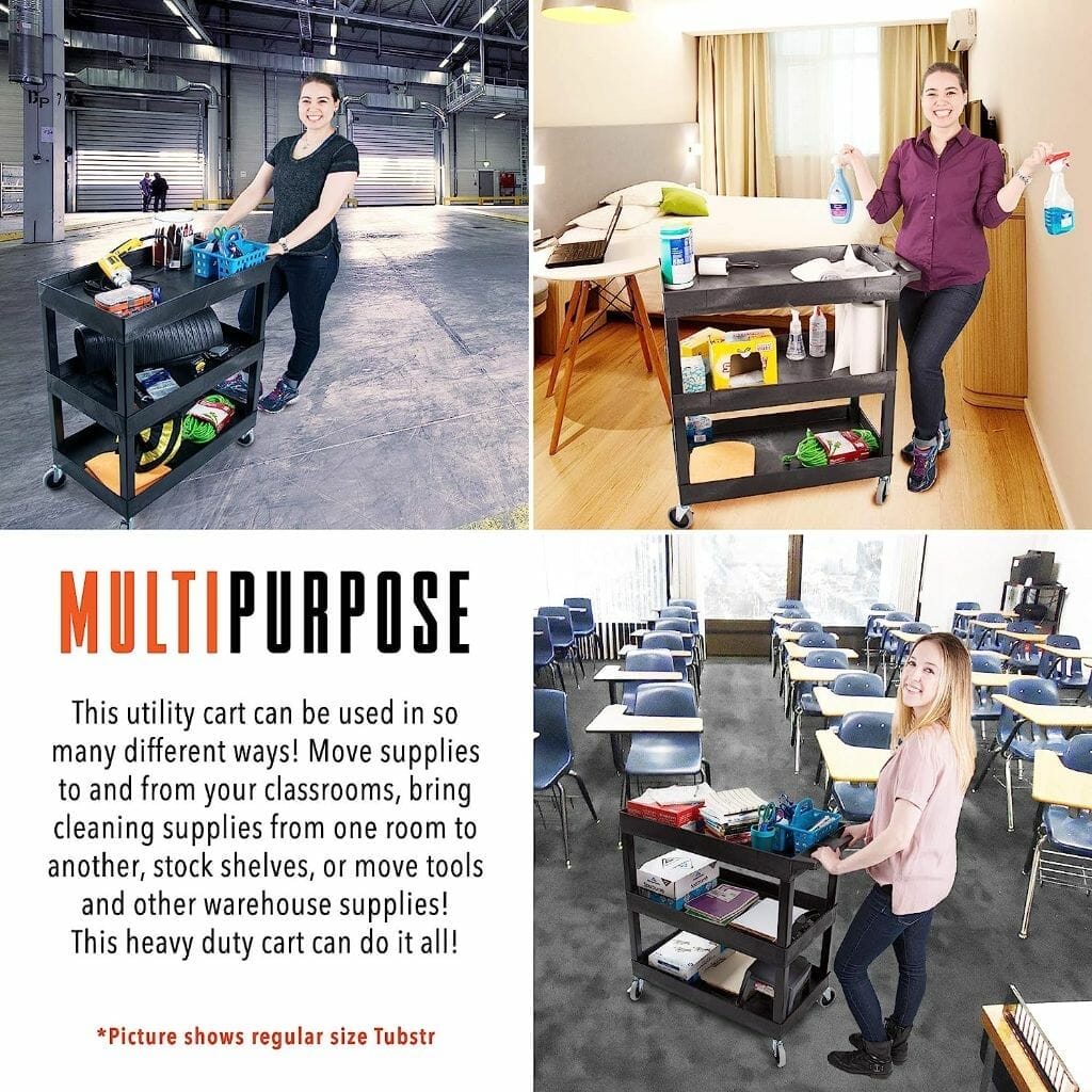 Tubstr Extra Large 2 Shelf Utility Cart - Image 3