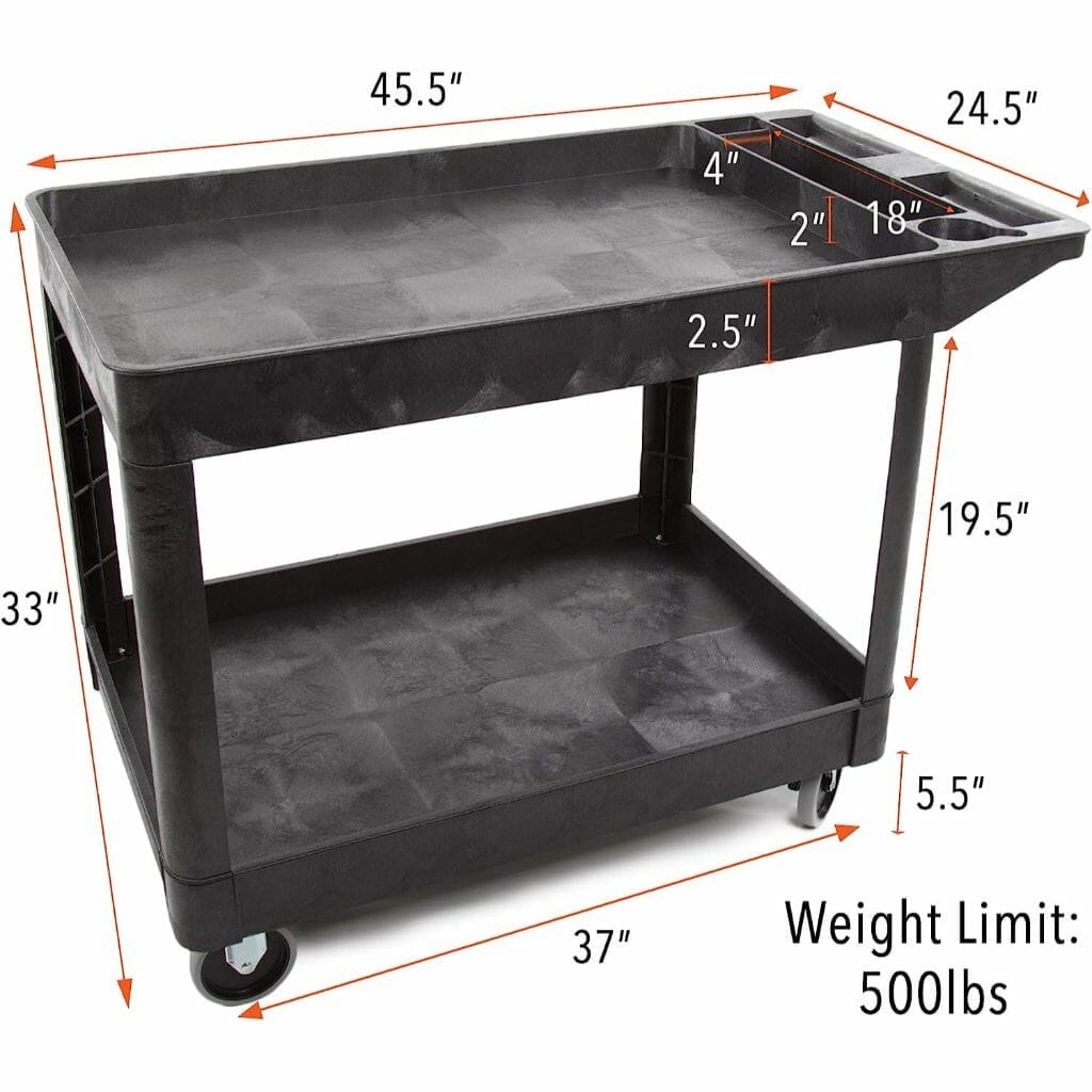 Tubstr Extra Large 2 Shelf Utility Cart - Image 2